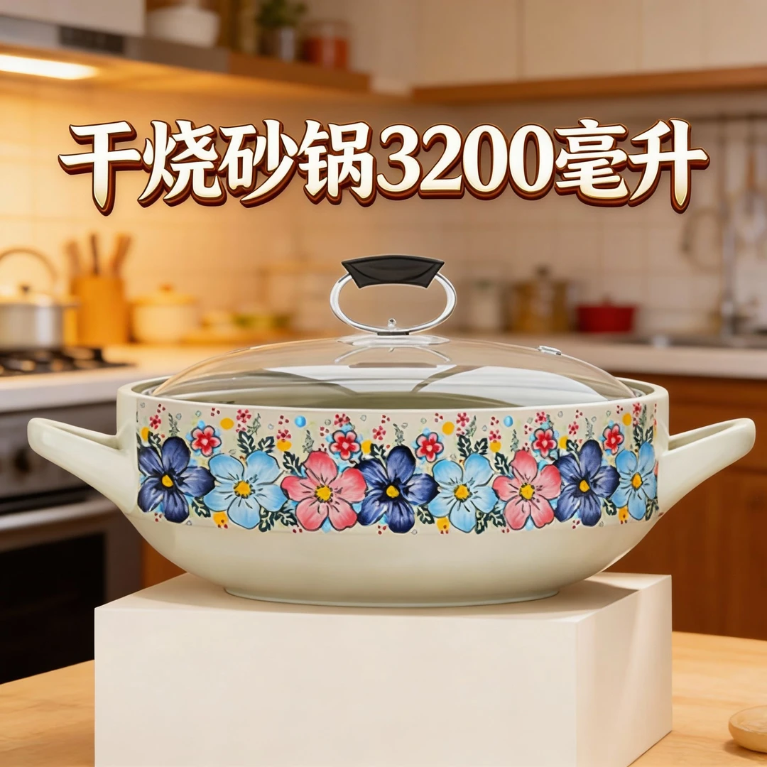 宽口浅锅砂锅炖炒焖食物收纳w