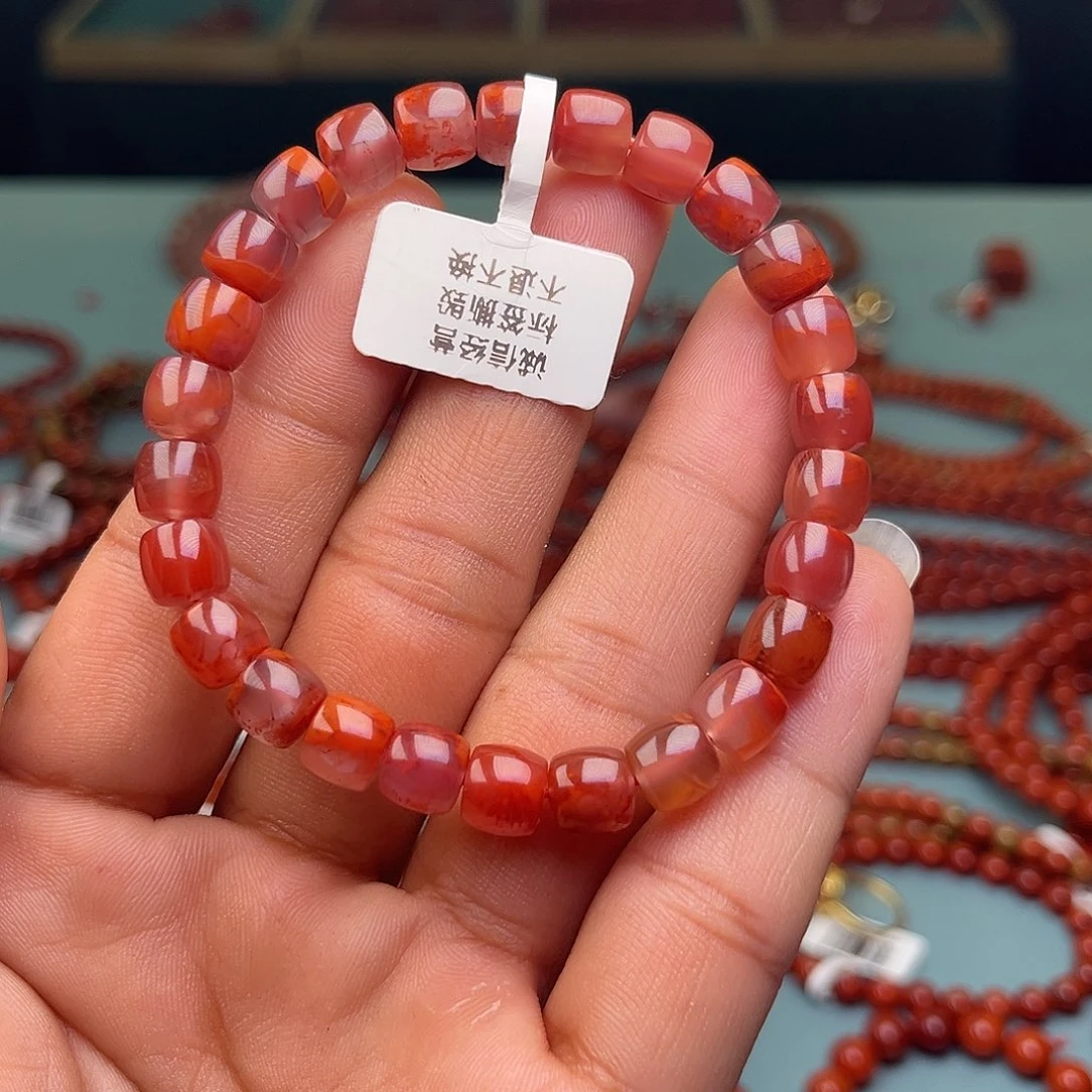南红玛瑙未镶嵌手链直切卡8