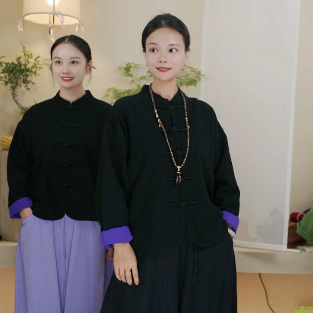 七初的布衣 回馈款精致短款暗纹双层提花外套