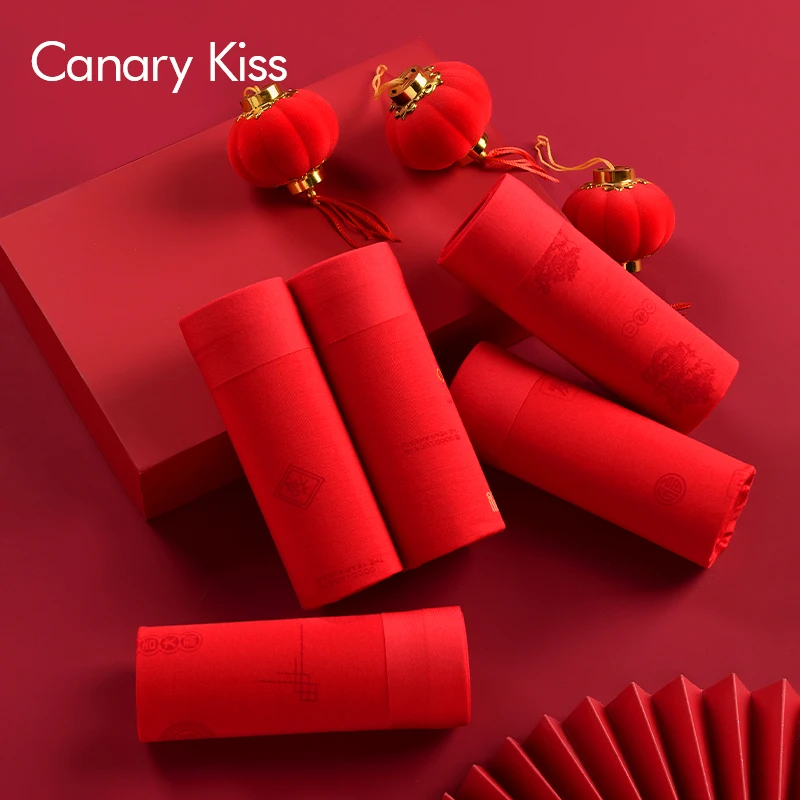 Canary Kiss红内裤本命年透气无痕棉质男士大码舒适平角内裤