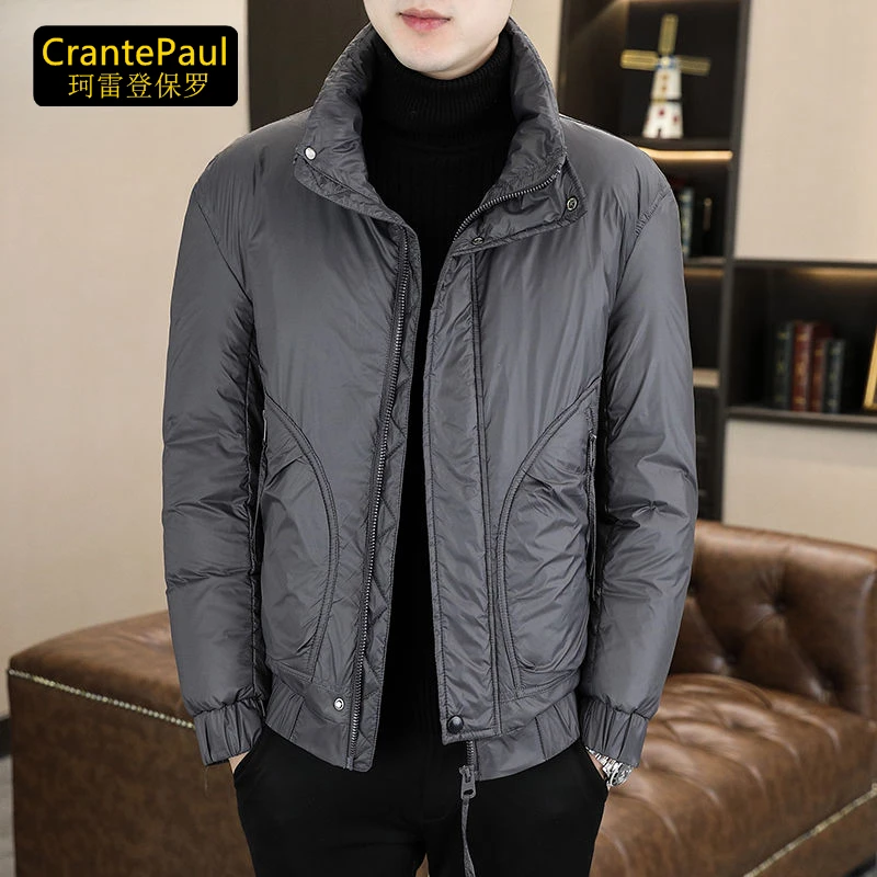 保罗轻薄羽绒服男2025秋冬立领保暖休闲韩版外套短款运动潮流男装
