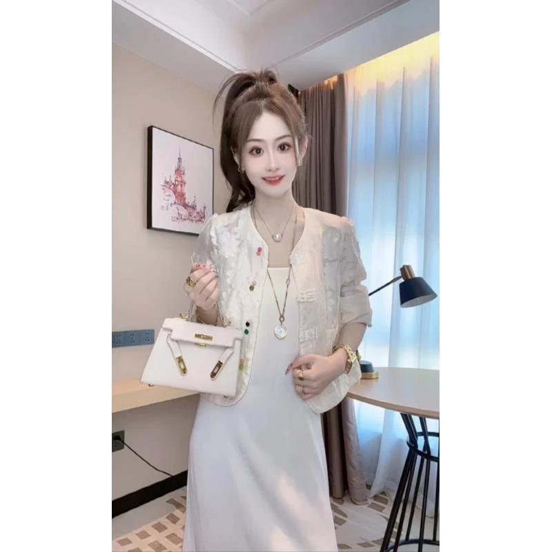 【繁花】渐变丁达尔穿搭烫钻春夏季不挑人新中式国风上衣女刺绣防晒