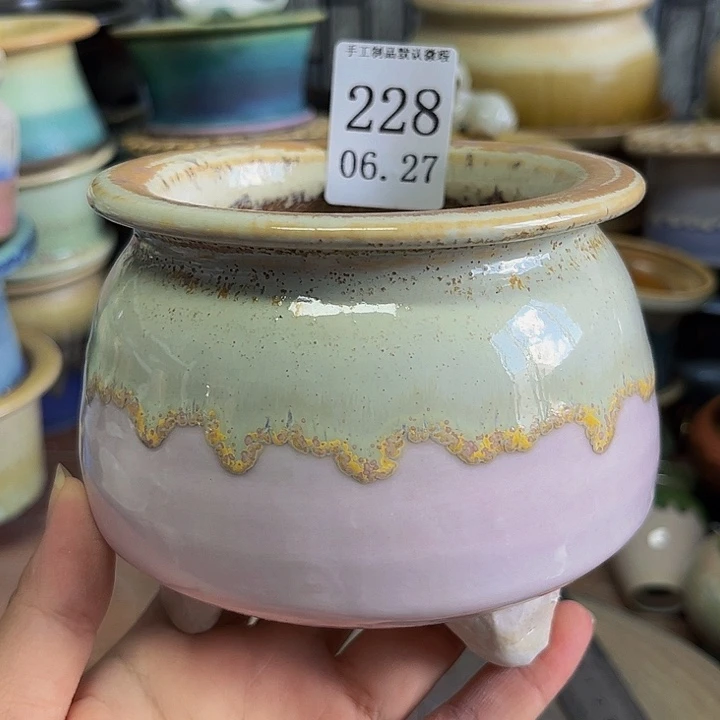 瓷片景德镇陶瓷手工制作口8.5高10