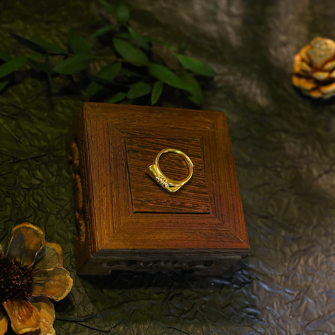 749/克【金刚铃】古法金可调节足金戒指