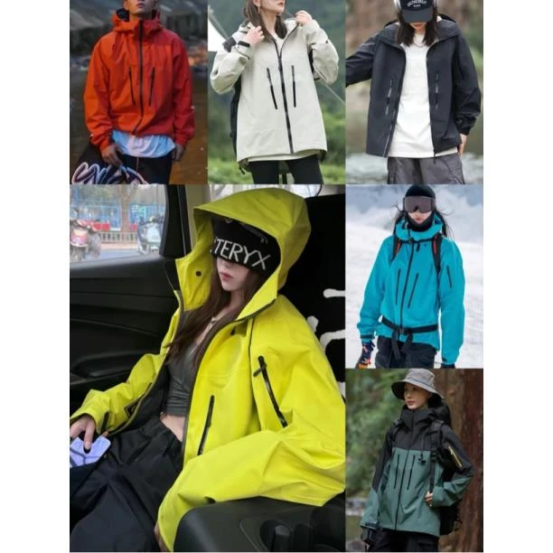 户外软壳加绒外套连帽登山服男露营徒步防风防泼水冲锋衣情侣款潮
