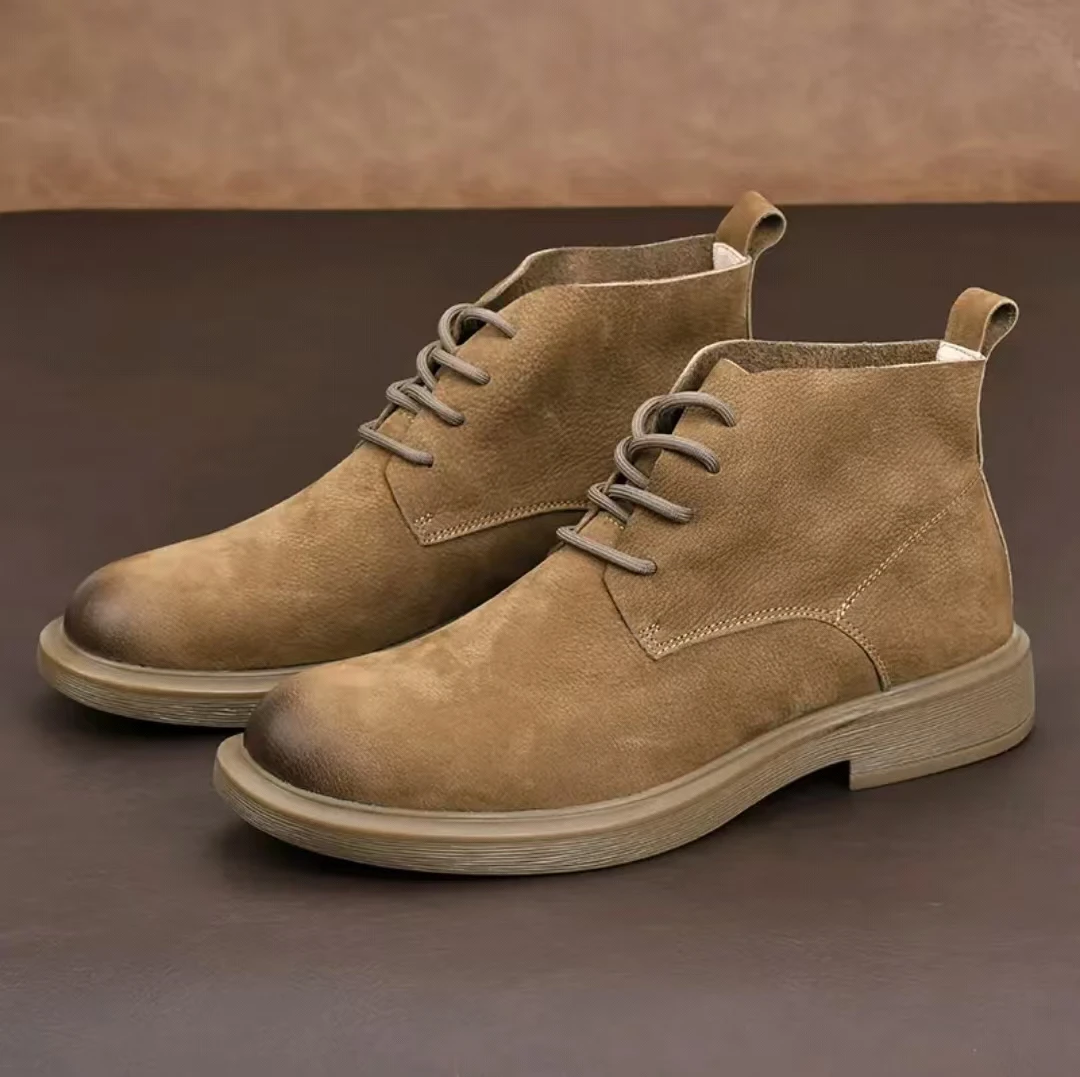 秋季男鞋牛皮马丁靴百搭英伦风户外休闲复古高帮切尔西真皮马丁靴