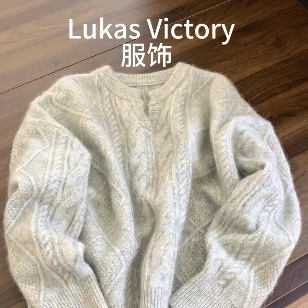 CB-L2477-秋冬季上新时尚潮流百搭毛衣手袖拼接男女同款