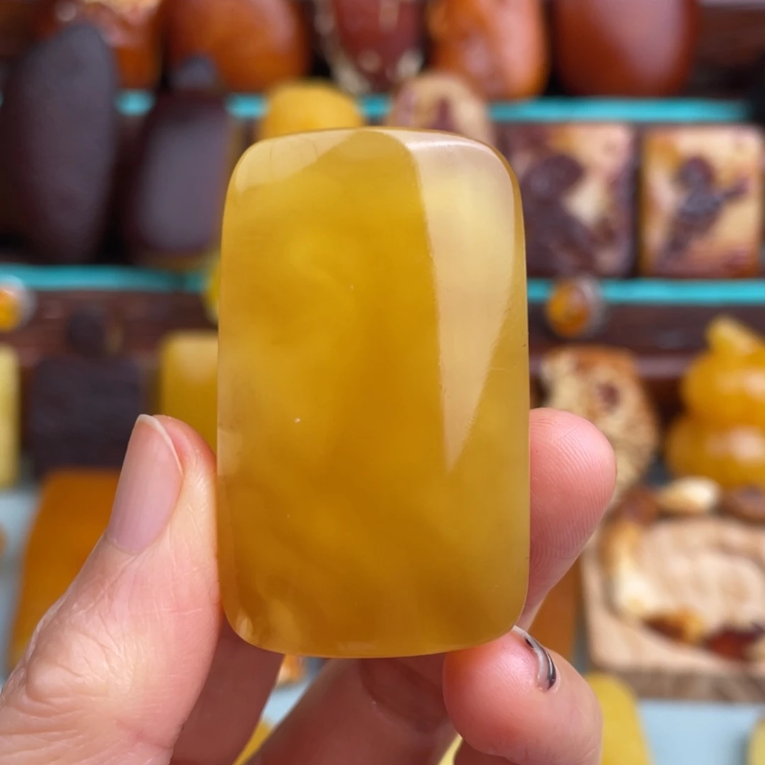 定制琥珀未镶嵌蜜蜡无事牌