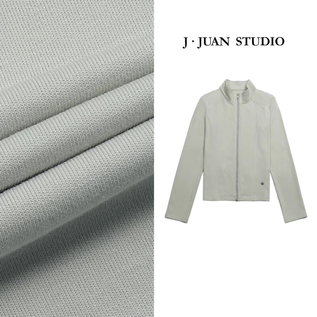 【J.Juan】LU系上衣-春季竖领修身卫衣高个子女装长袖分割显瘦套装