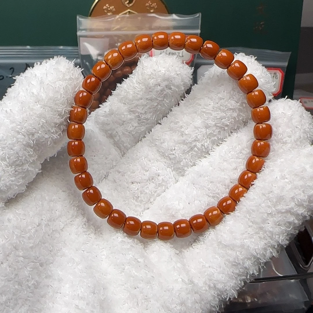 手串/手链橄榄核6.4mm老挝红料正三花核尖手串福利款