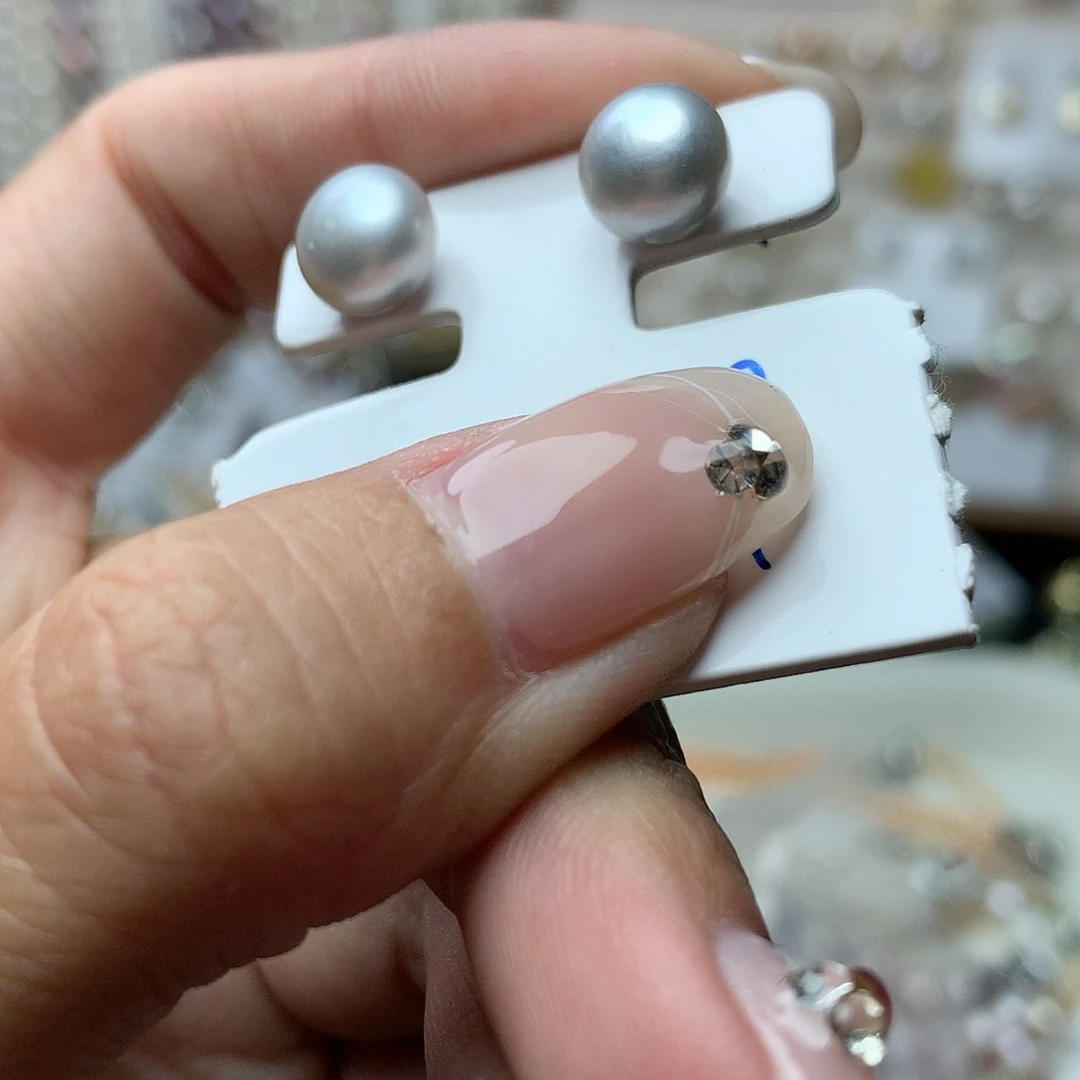 淡水珍珠8-9未镶嵌c101耳环