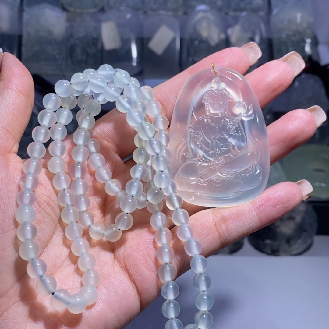 福***瑞岫玉未镶嵌颈饰大势至菩萨