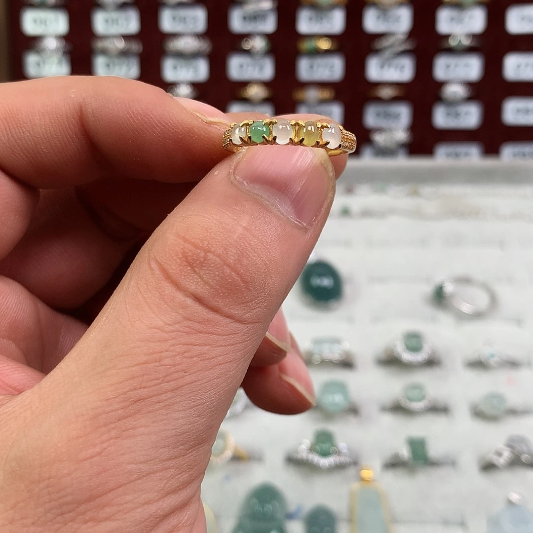 ****林翡翠银S925镶嵌戒指613