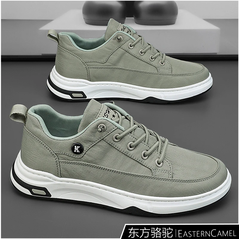 东方骆驼男鞋2025夏新款透气冰丝布鞋上班板鞋一脚蹬老北京帆布鞋