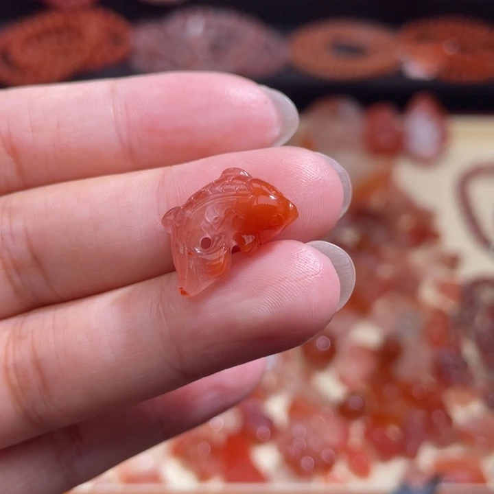 南红玛瑙锦鲤绑绳未镶嵌喵*～1303