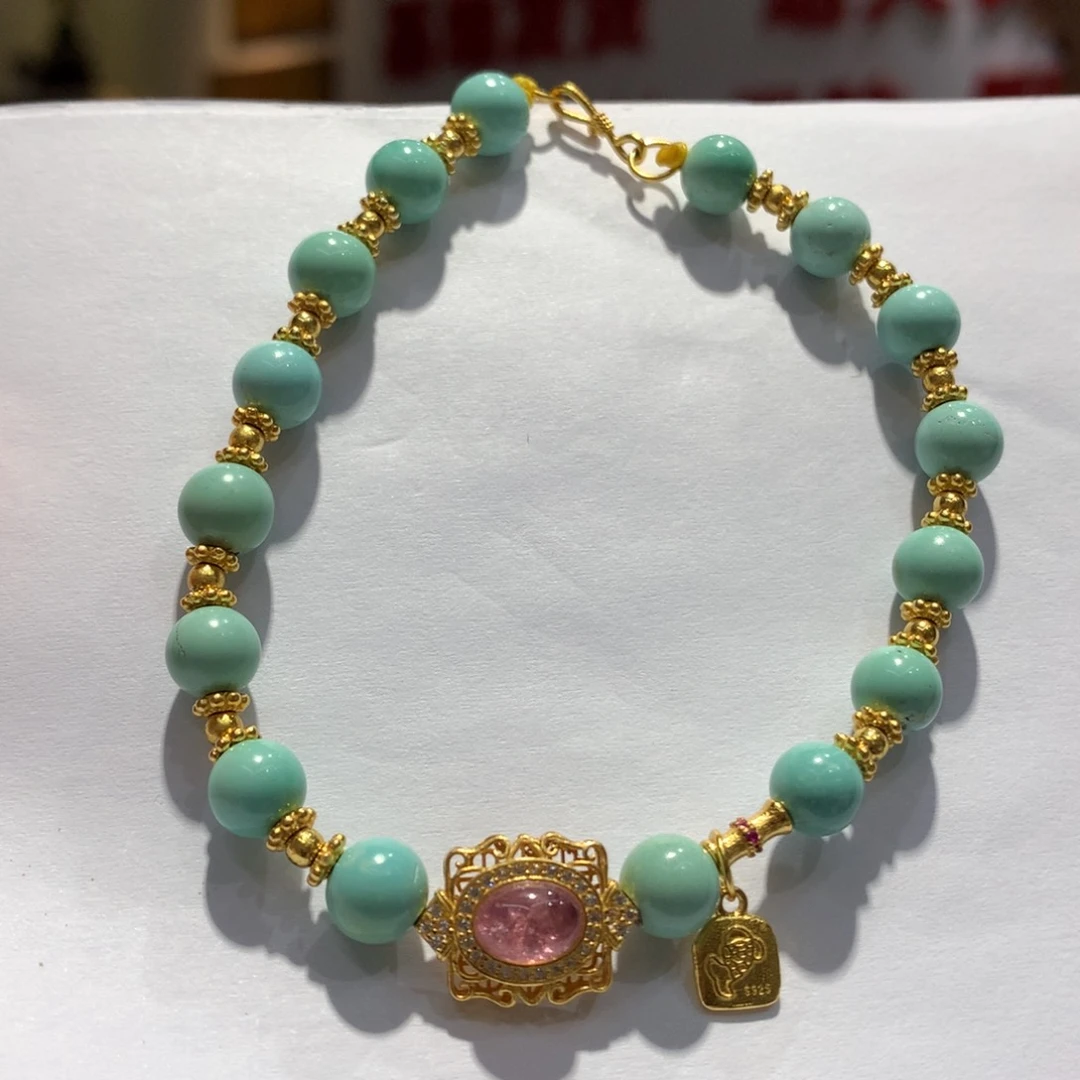 银S925镶嵌绿松石单圈