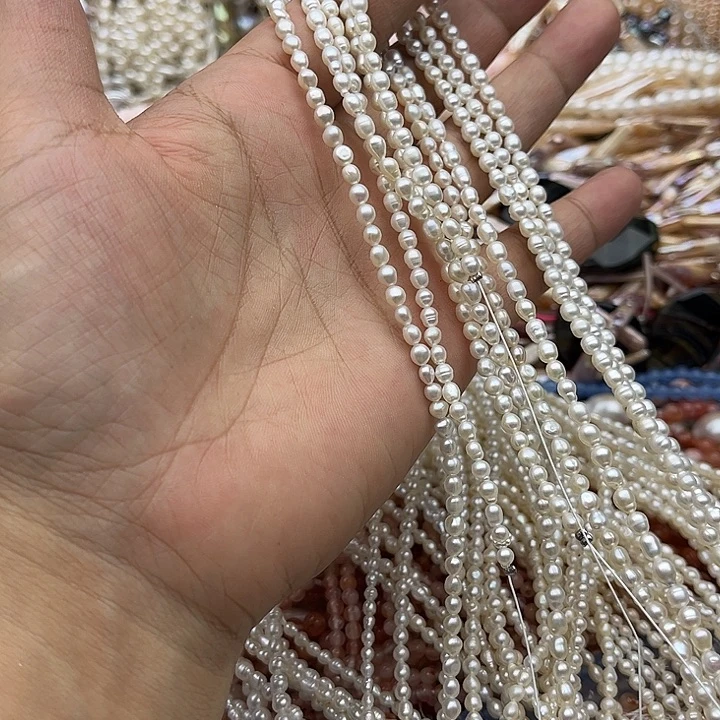 玛瑙/玉髓未镶嵌珠宝半成品一条3.5mm左右珍珠