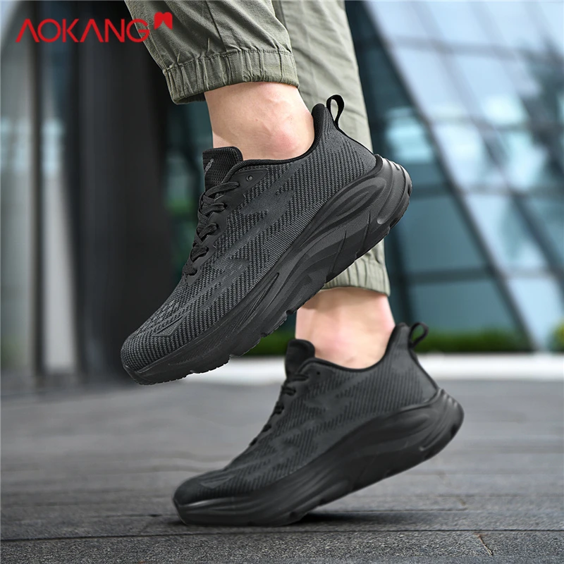 Aokang/奥康官方旗舰跑鞋运动鞋男鞋2025新款冬季网面保暖跑步鞋