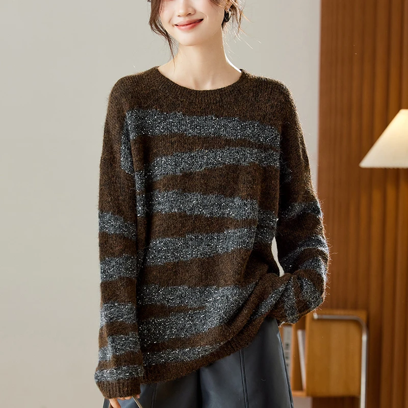 宽松慵懒松弛感毛衣女冬装胖mm特大码绝美上衣遮肚显瘦打底衫洋气