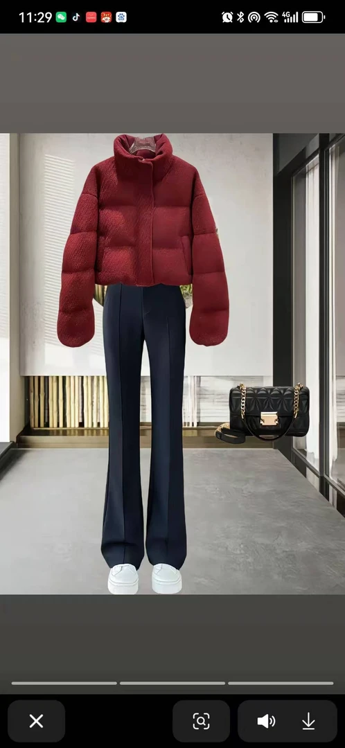 加绒加厚休闲春秋保暖女裤子阔腿裤