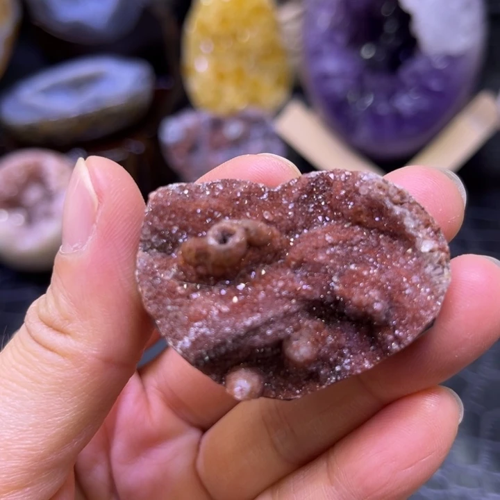 水晶珠宝半成品未镶嵌红晶心