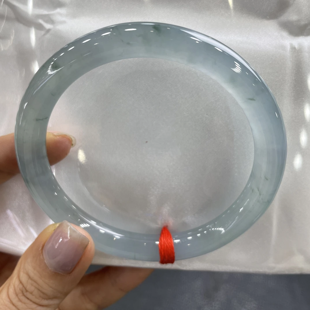 强推60.8大圈冰蓝飘花天然缅甸翡翠a货