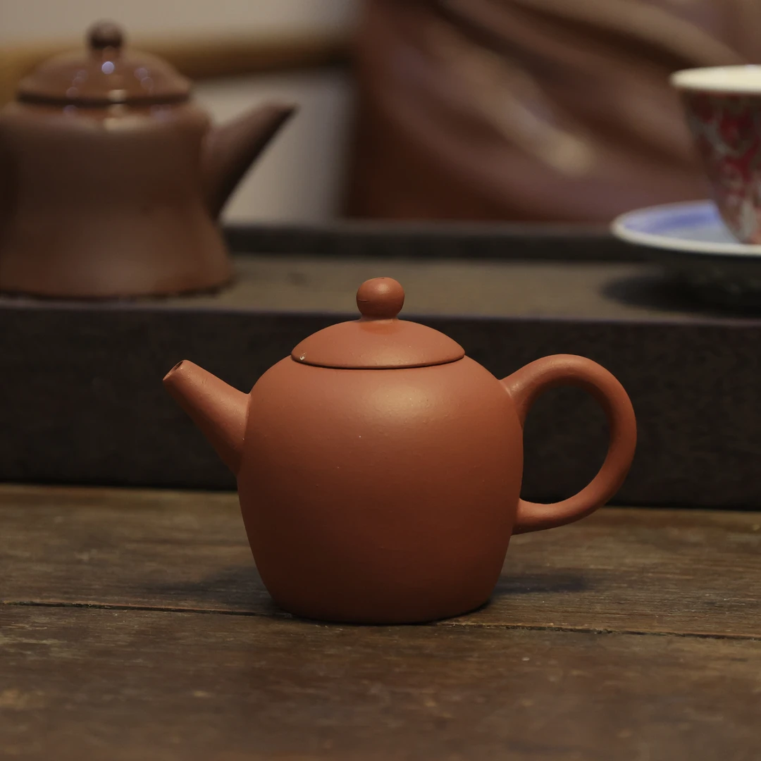 90年代厂工人制作红泥橄榄巨轮珠110毫升茶具泥壶小容量泡茶壶