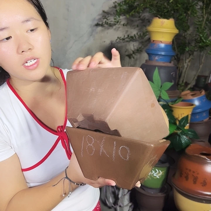 紫泥方斗小号一对