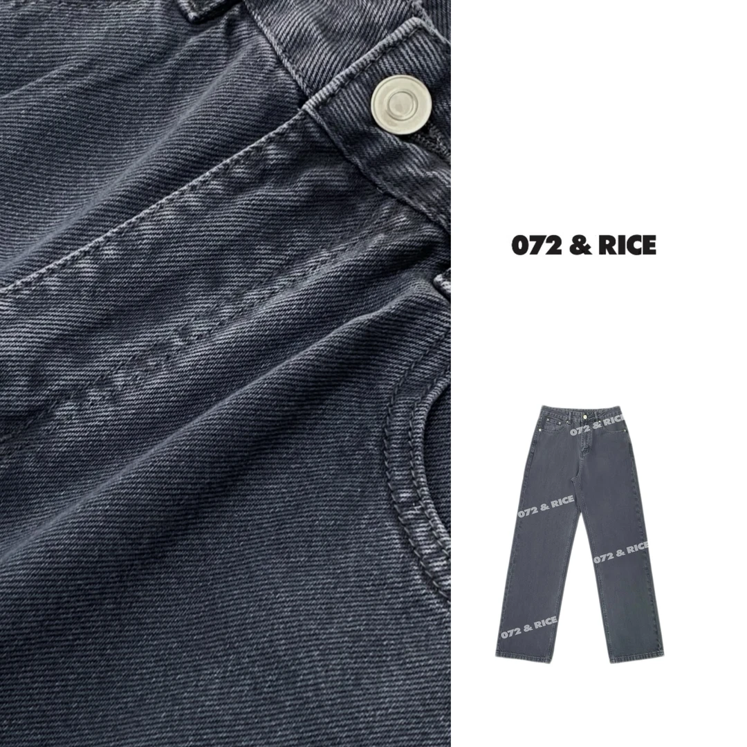 072 & RICE【墨兰裤】100纯棉 春季休闲直筒牛仔长裤 CB060 FF11
