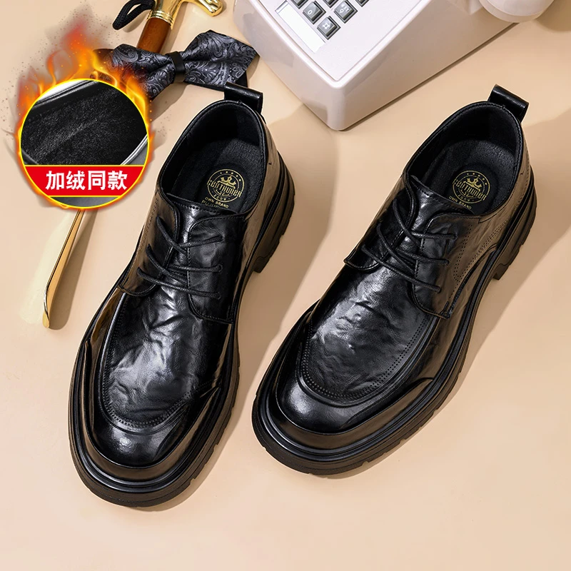 1737皮鞋男新款商务百搭男士休闲英伦风正装韩版系带软底舒适鞋子