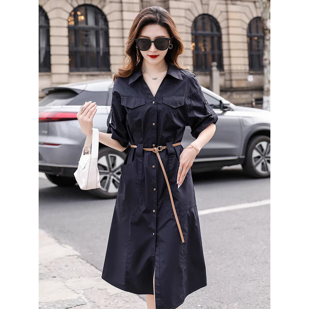 【精选】YANGSHANG 新款休闲腰带连衣裙 F15006