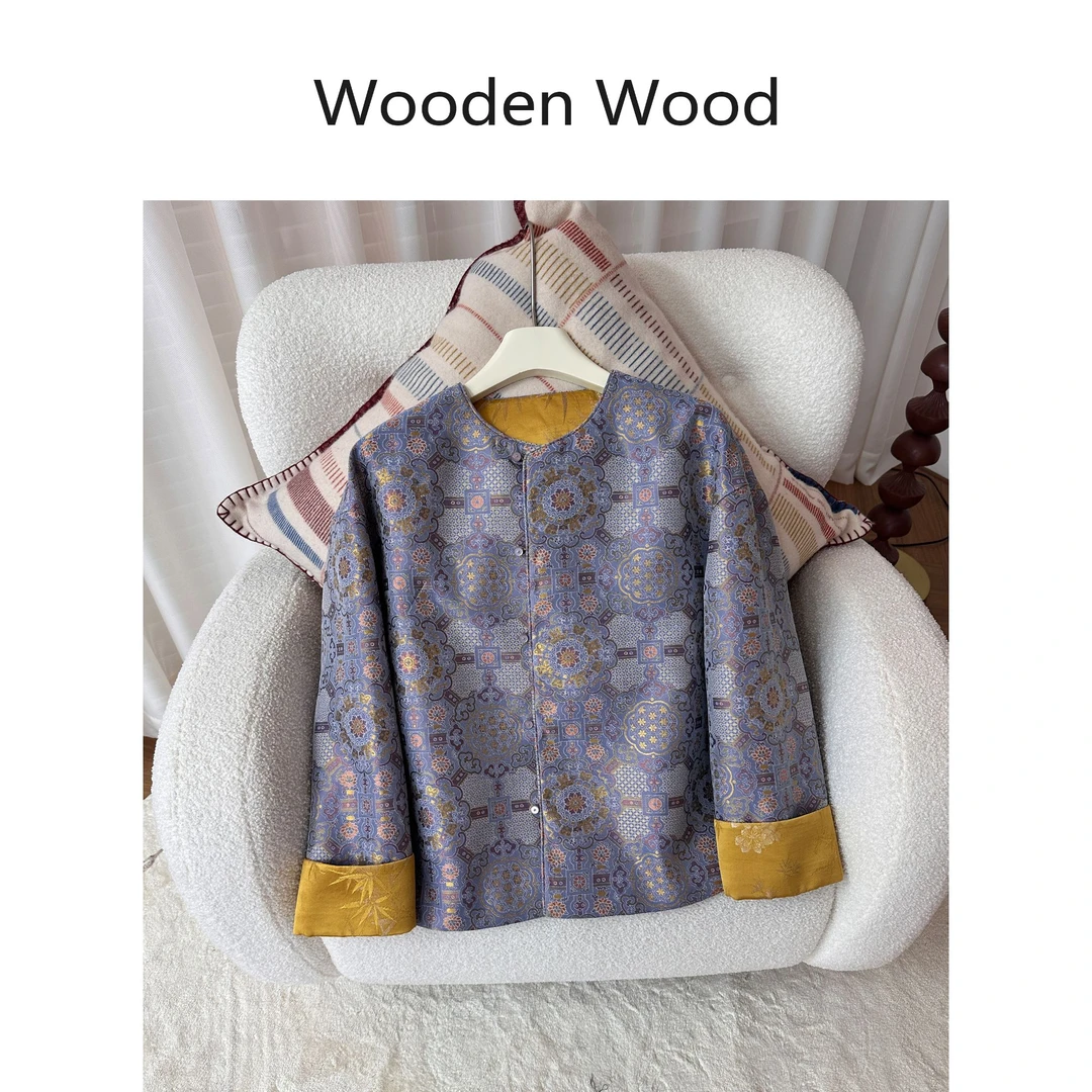 Wooden Wood“金缕烟岚”新中式风设计感提花秋季减龄外套W25QS1072