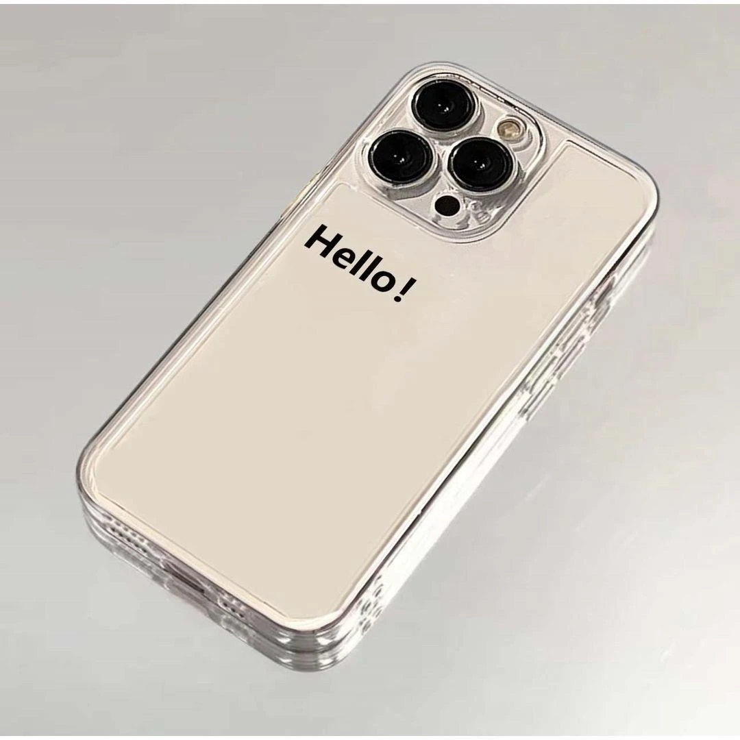 文字hello高级透明适用苹果16/15手机壳iphone1314promax防摔1211
