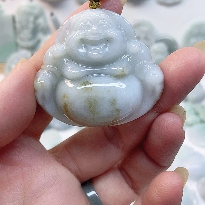 翡翠未镶嵌颈饰佛公