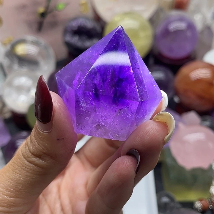 未镶嵌珠宝半成品水晶26乌拉圭紫水晶柱高3.9宽3.6