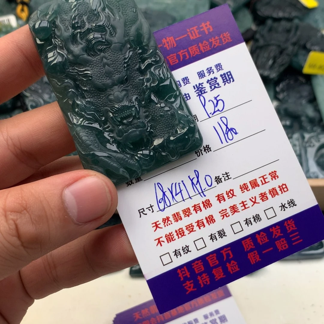 颈饰未镶嵌翡翠龙牌