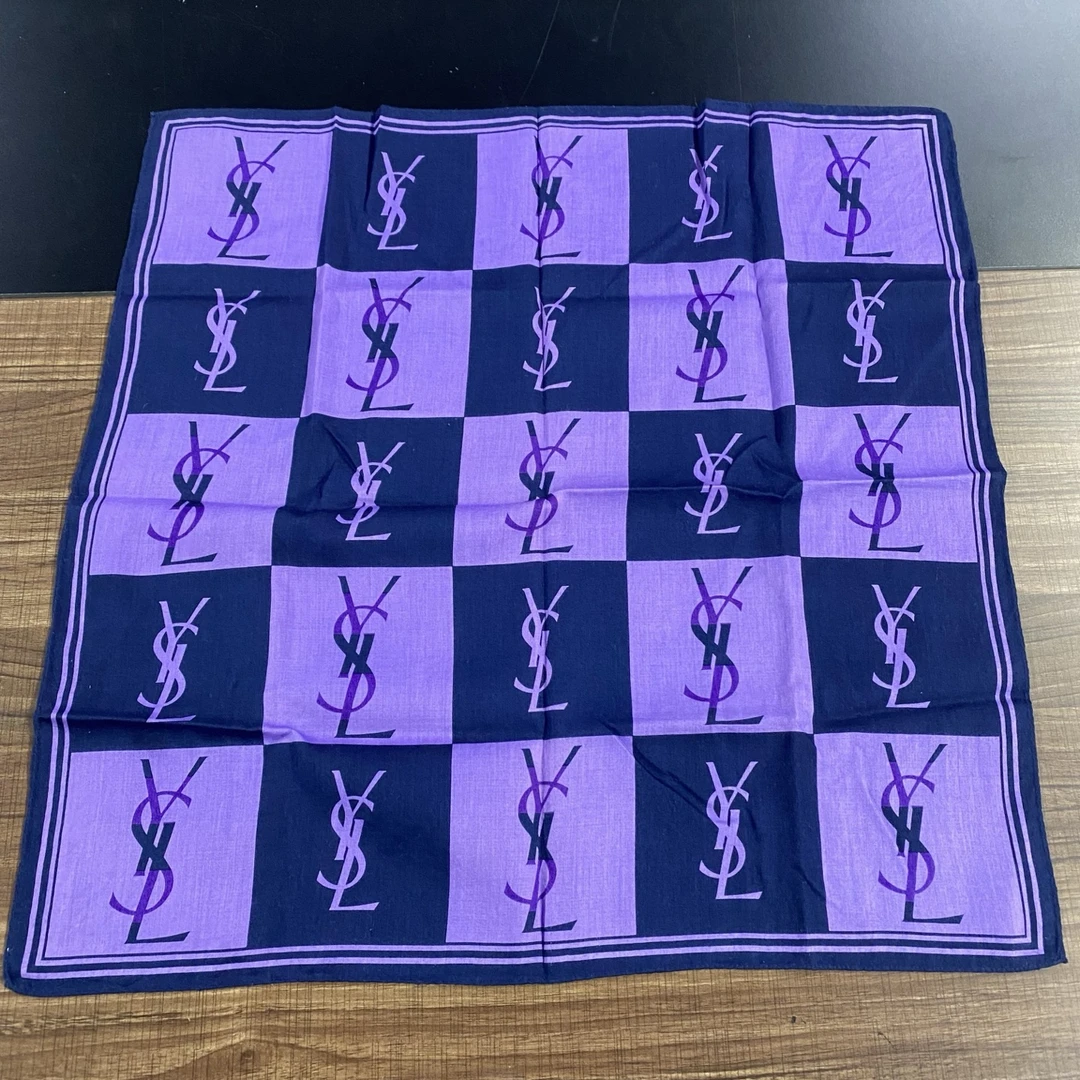 95新 YSL/圣罗兰 圣罗兰女士 48*48紫色方巾156170
