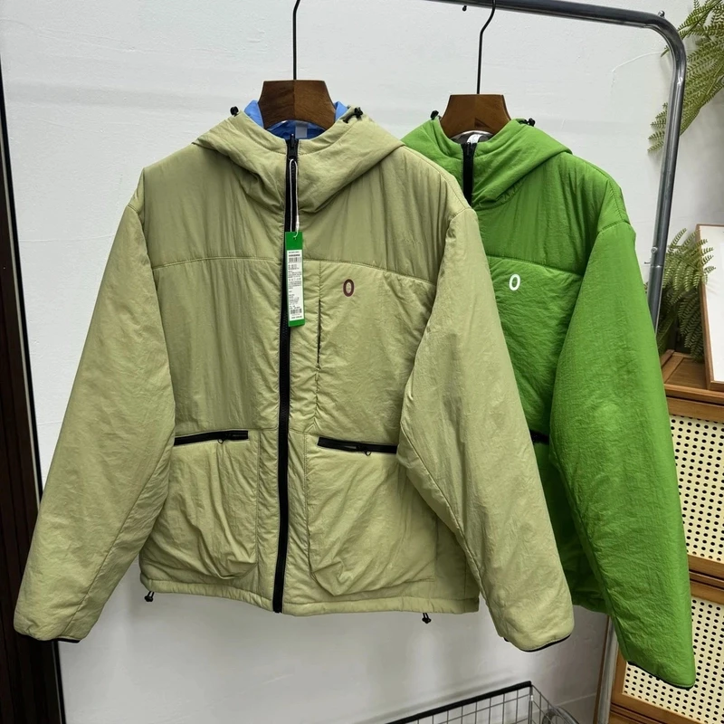 2024素+小O百搭宽松双面穿连帽休闲保暖棉服外套男女情侣款s！3566