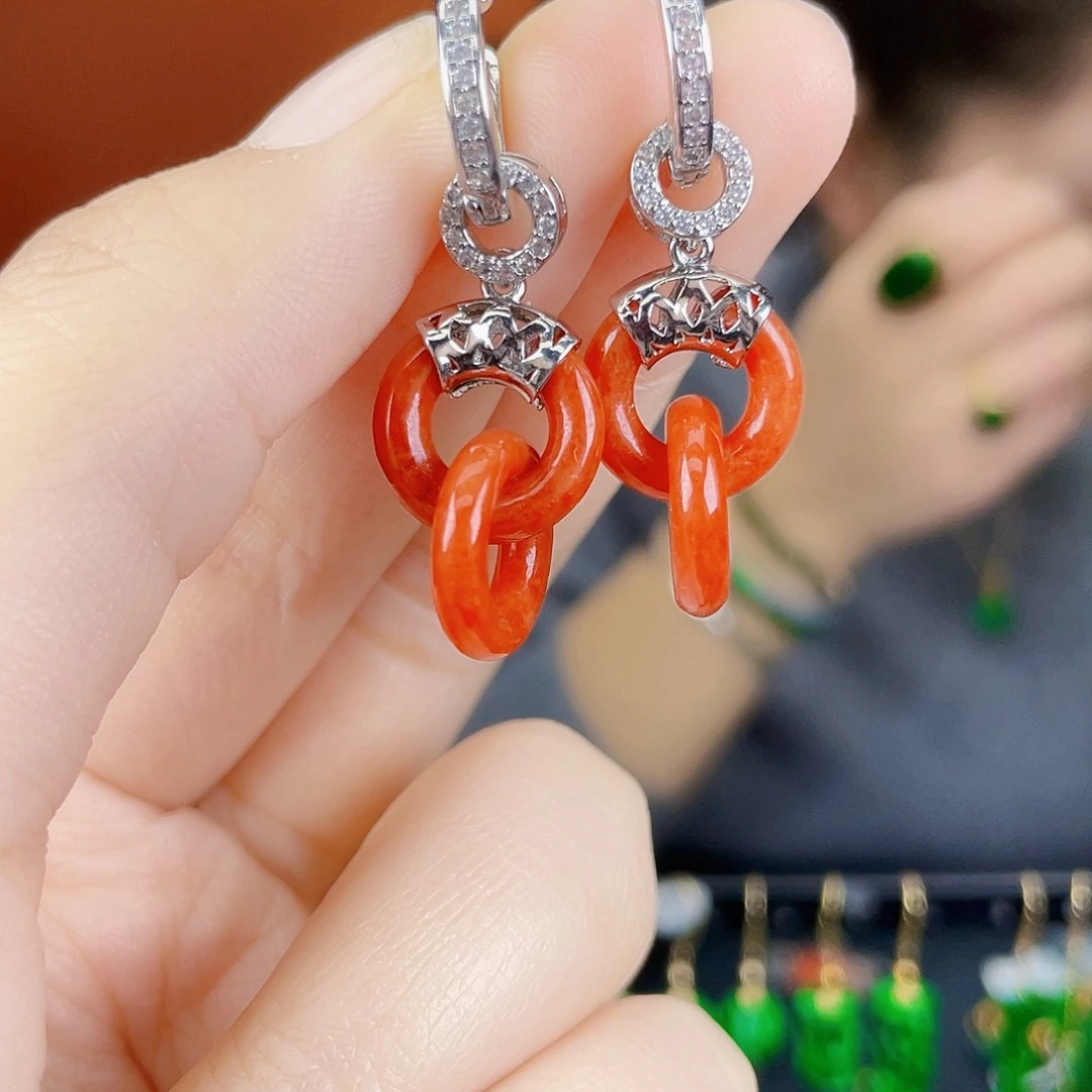 翡翠未镶嵌耳饰饰品