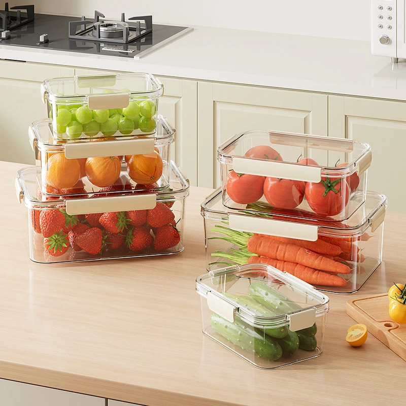 橱明星保鲜盒冰箱大容量沙拉水果便当盒子家用透明带盖冷冻收纳盒