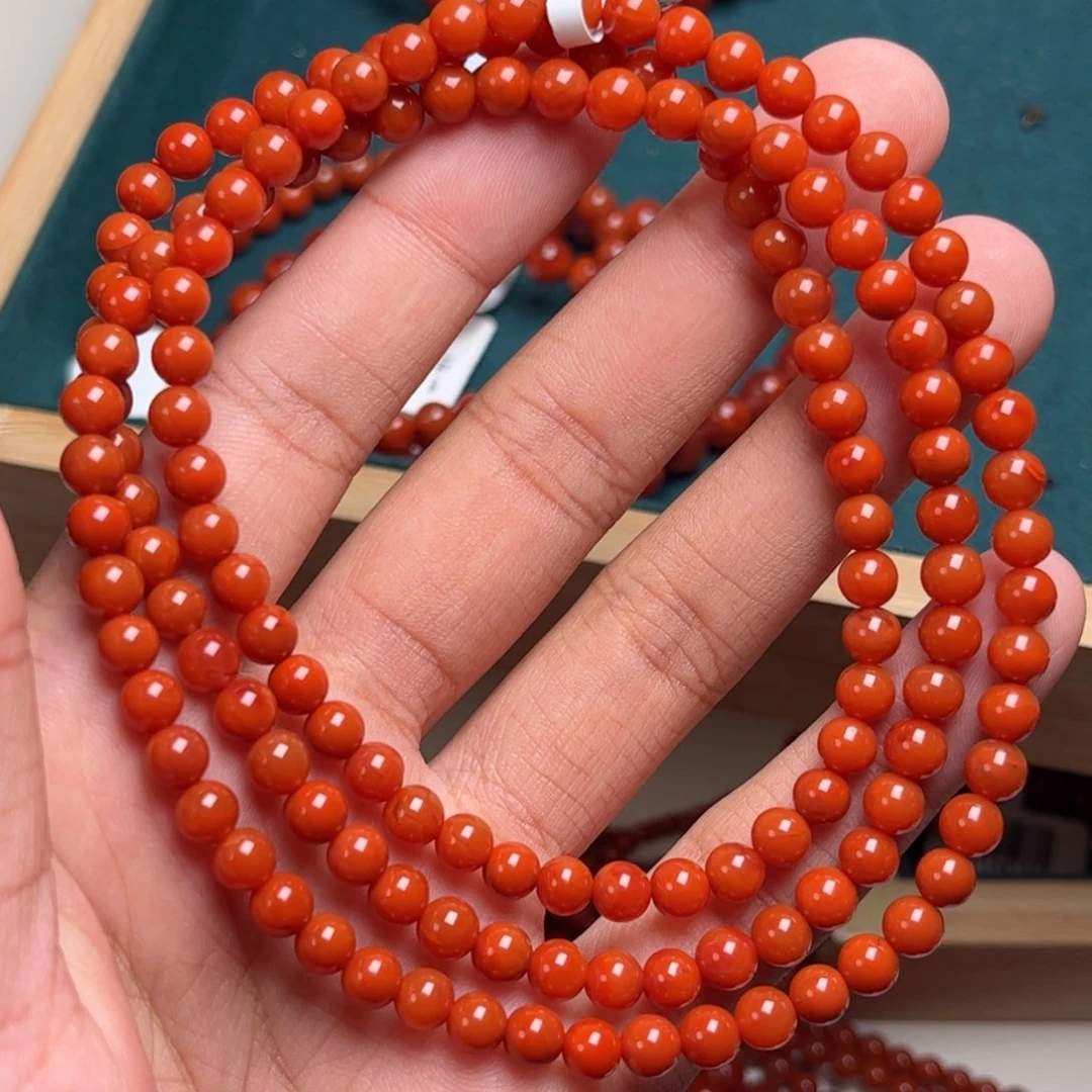 手链未镶嵌南红玛瑙原矿全品保山柿子红多圈5m+