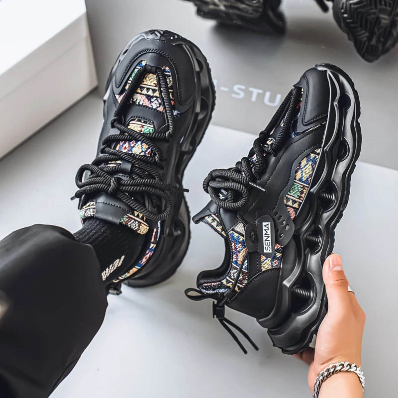 森马新品夏季增高运动鞋黑色时尚休闲鞋老爹鞋鞋子厚底冬季