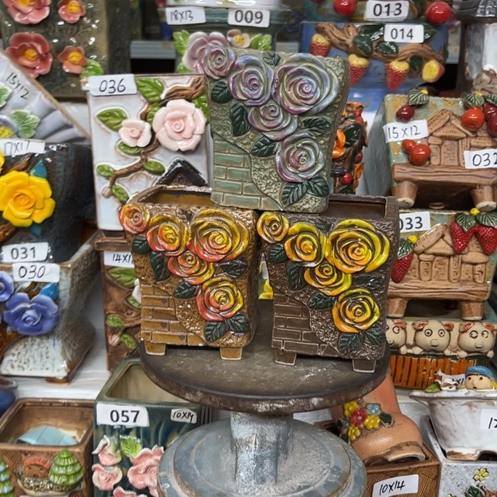 紫砂花盆粗陶材质多肉花盆