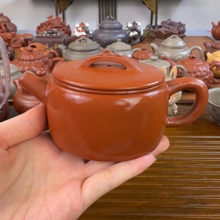 茶壶紫砂朱泥全手汉瓦200毫升