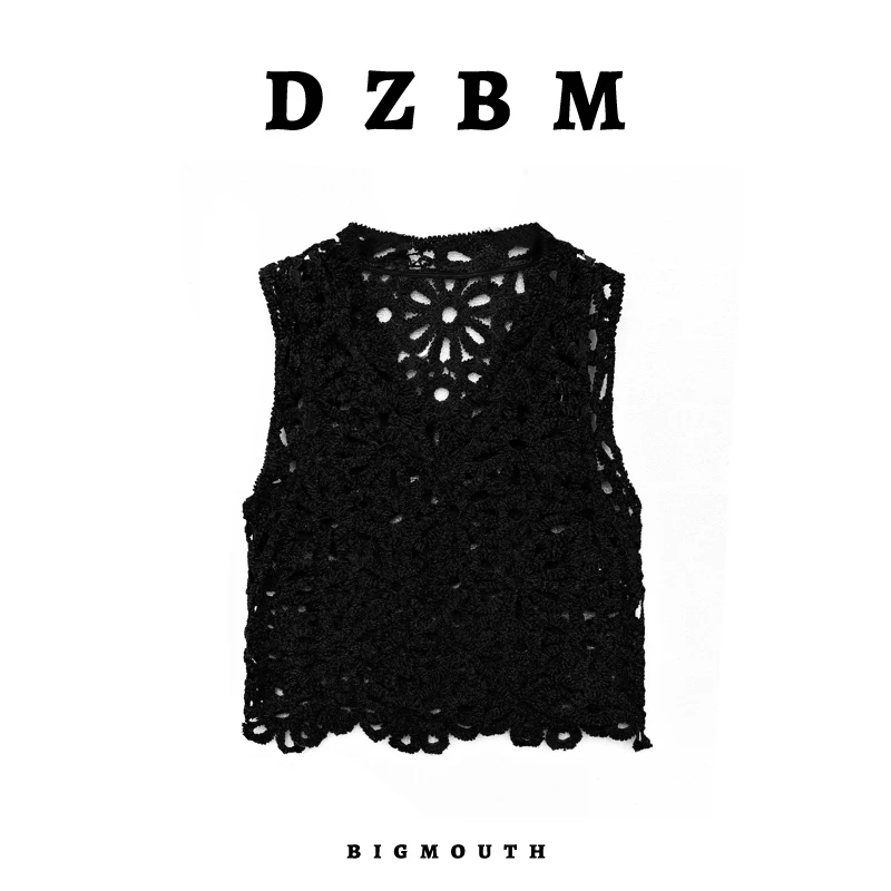 DZBM2025新款通勤时尚内搭镂空设计感V领背心-S5512