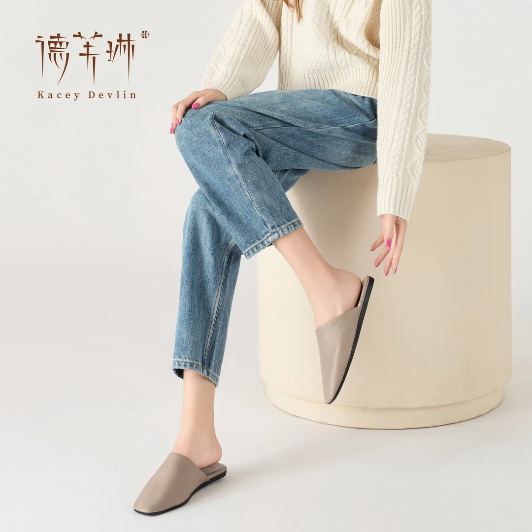 【魏妮妮专属】德芙琳绵羊软软室内拖2025新款欧若风舒适防滑拖鞋