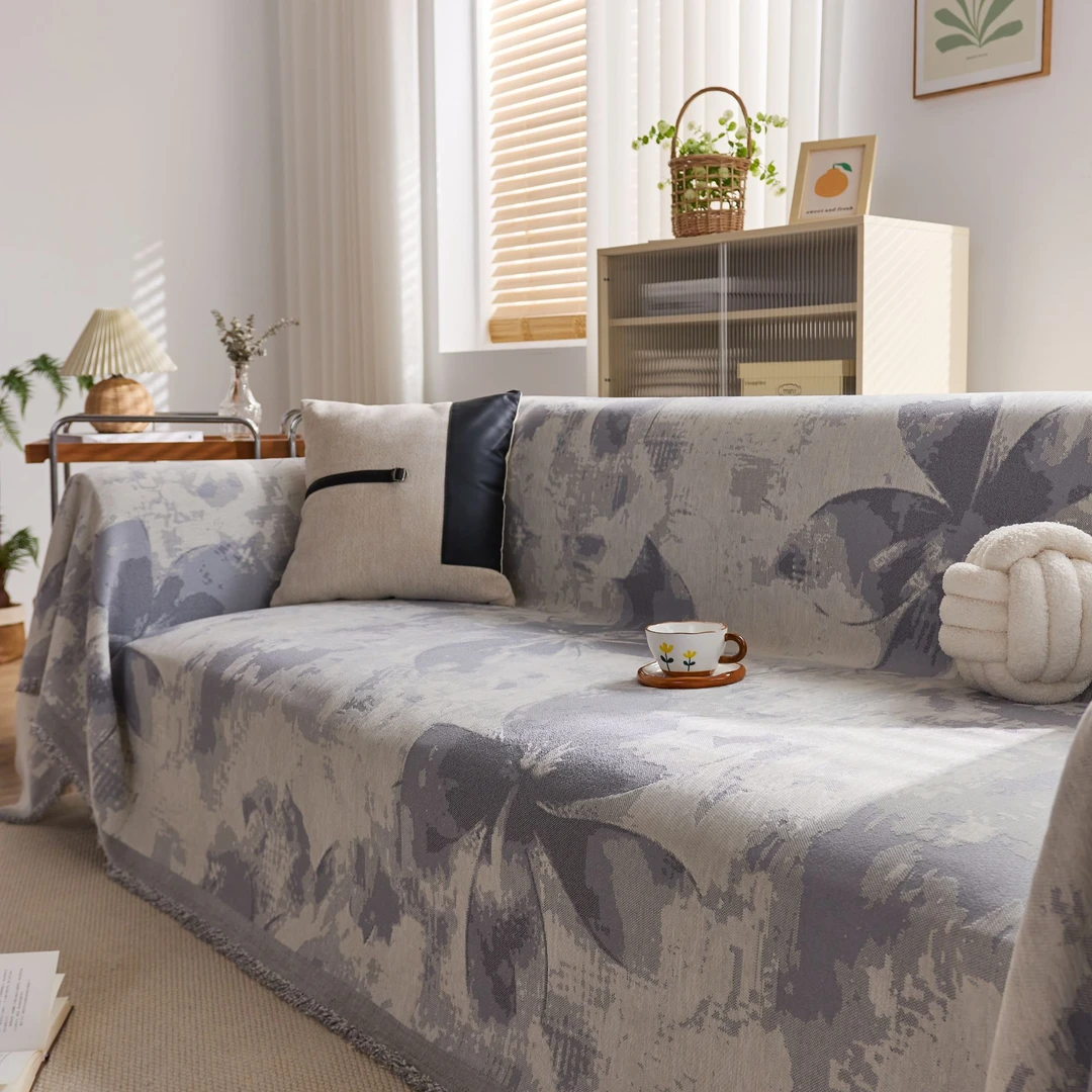 繁花简约防滑沙发巾加厚加密沙发垫网红盖布巾防尘套罩防猫