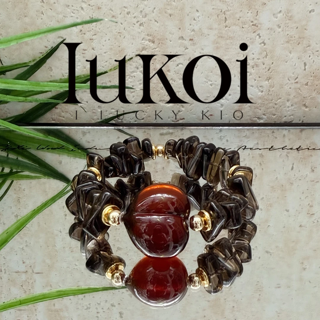 合成金属石英石手链 ｜IUKOI ｜茶晶 ｜血po ｜