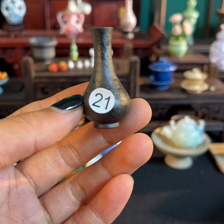 摆件微陶迷你花瓶