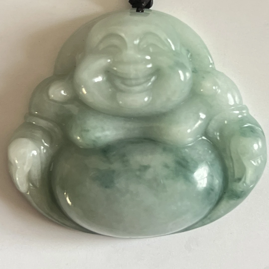 天然A货翡翠佛公吊坠
